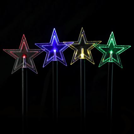 Aigostar - LED RGBY Ηλιακό χριστουγεννιάτικο φωτιστικό 5xLED/1,2V/8 λειτουργίες 1m IP65 800mAh αστέρια