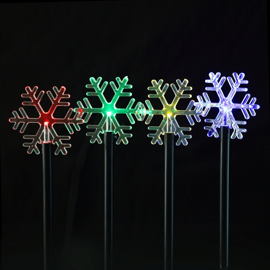 Aigostar - LED RGBY Ηλιακό χριστουγεννιάτικο φωτιστικό 5xLED/1,2V/8 λειτουργίες 1m IP65 800mAh νιφάδες