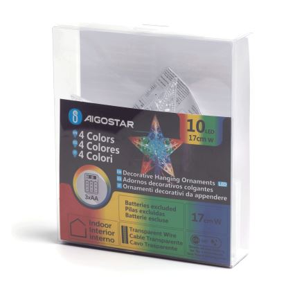 Aigostar - LED RGBY Χριστουγεννιάτικο διακοσμητικό αστέρι 10xLED/3xAA