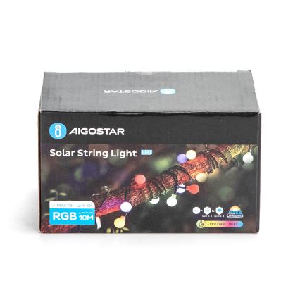 Aigostar - LED Solar διακοσμητικά λαμπάκια 50xLED/8 λειτουργίες 12m IP65 πολύχρωμα