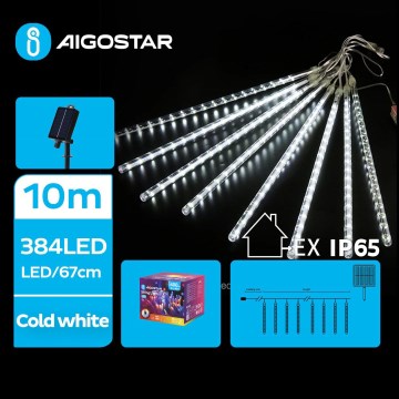Aigostar - LED Solar Χριστουγεννιάτικα λαμπάκια 384xLED/13m IP65 ψυχρό λευκό