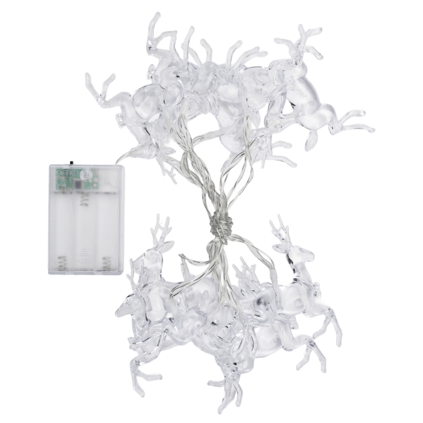 Aigostar - LED γιρλάντα 10xLED/3xAA 1,5m θερμό λευκό, σε σχήμα ελαφιών
