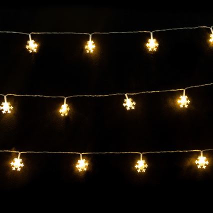 Aigostar - LED γιρλάντα 10xLED/3xAA 1,5m θερμό λευκό χιονονιφάδες