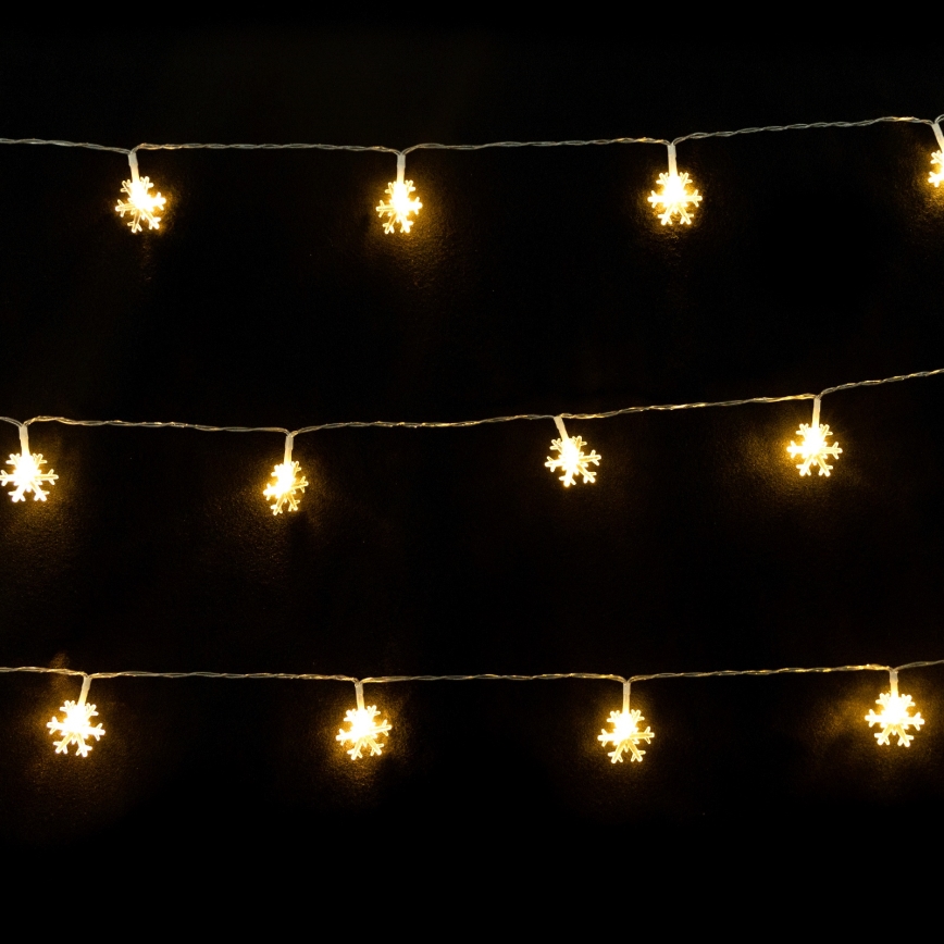 Aigostar - LED γιρλάντα 10xLED/3xAA 1,5m θερμό λευκό χιονονιφάδες