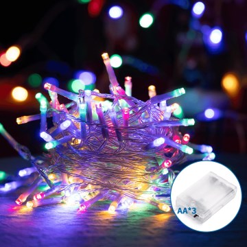 Aigostar - LED γιρλάντα 50xLED/3xAA 5,3m πολύχρωμη