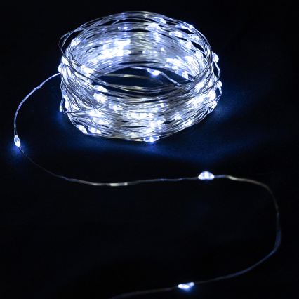 Aigostar - LED γιρλάντα εξωτερικού χώρου 50xLED/3xAA IP44 5,3 m ψυχρό λευκό