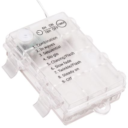 Aigostar - LED γιρλάντα εξωτερικού χώρου 50xLED/3xAA IP44 5,3 m ψυχρό λευκό