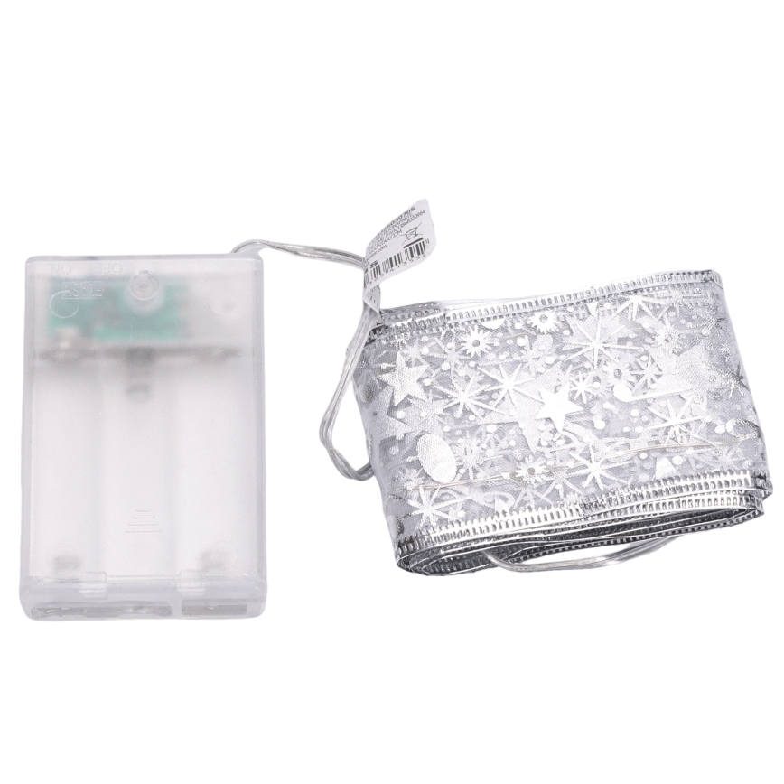 Aigostar - LED γιρλάντα 50xLED/3xAA 5 m θερμό λευκό ασημί