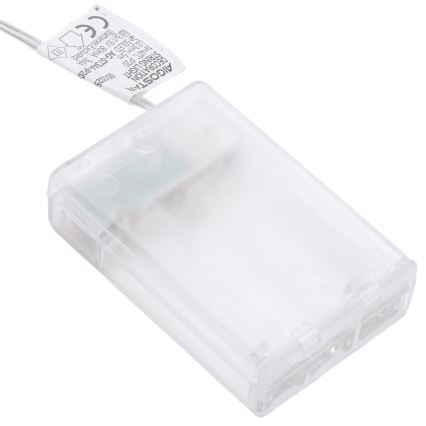 Aigostar - LED γιρλάντα 50xLED/3xAA 5 m θερμό λευκό ασημί