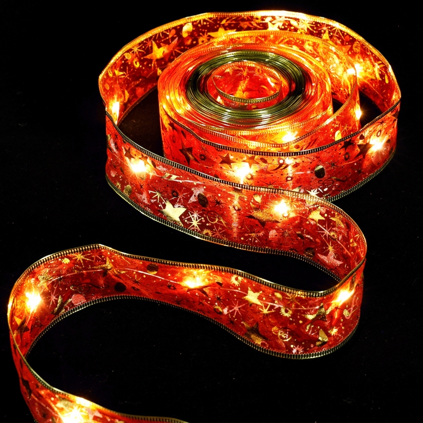 Aigostar - LED γιρλάντα 50xLED/3xAA 5m ζεστό λευκό, κόκκινο