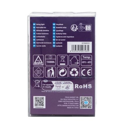 Aigostar - LED Εξωτερική  γιρλάντα 100xLED/8 λειτουργίες/3xAA 10,3m IP44 ψυχρό λευκό