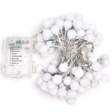 Aigostar - LED γιρλάντα για εξωτερικούς χώρους, 100 LED/3xAA/8 λειτουργίες, 10,3 m, IP44, πολύχρωμη