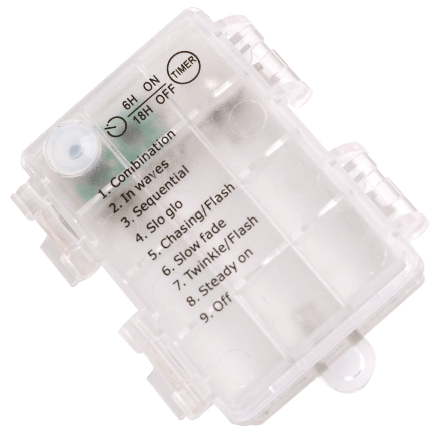 Aigostar - LED γιρλάντα εξωτερικού χώρου, 100× LED, 8 λειτουργίες, τροφοδοσία 3×AA, μήκος 10,3 m, IP44, θερμό λευκό