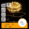 Aigostar - LED γιρλάντα εξωτερικού χώρου 50 LED/8 λειτουργίες 3xAA 5,3m IP44 θερμό λευκό