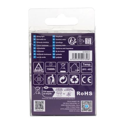 Aigostar - LED γιρλάντα εξωτερικού χώρου 50 LED/8 λειτουργίες 3xAA 5,3m IP44 θερμό λευκό