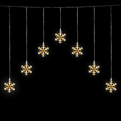 Aigostar - LED γιρλάντα εξωτερικού χώρου, 84xLED/8 λειτουργίες, 1,2x1m, IP44, θερμό λευκό, σχέδιο νιφάδων