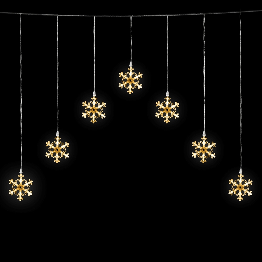 Aigostar - LED γιρλάντα εξωτερικού χώρου, 84xLED/8 λειτουργίες, 1,2x1m, IP44, θερμό λευκό, σχέδιο νιφάδων