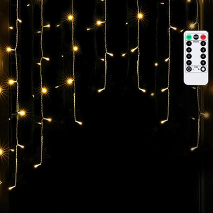 Aigostar - LED γιρλάντα εξωτερικού χώρου για Χριστούγεννα 100xLED/6W/230V/8 λειτουργίες 1,5x1m IP44 θερμό λευκό + τηλεχειριστήριο