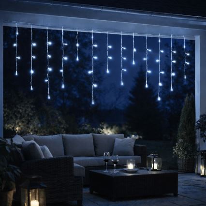 Aigostar - LED χριστουγεννιάτικα φωτάκια για εξωτερικούς χώρους 300xLED/8 λειτουργίες 3xAA 18x0,6 m IP44 ψυχρό λευκό