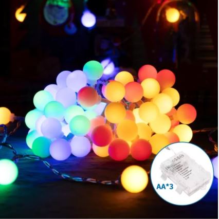 Aigostar - LED εξωτερική χριστουγεννιάτικη γιρλάντα 100xLED/3xAA/8 λειτουργίες 10,3 m IP44 πολύχρωμη