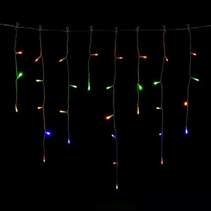 Aigostar - Χριστουγεννιάτικη γιρλάντα LED για εξωτερικό χώρο 300xLED/8 λειτουργίες 3xAA 18x0,6 m IP44 πολύχρωμη
