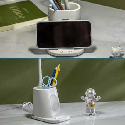 Aigostar - Ρυθμιζόμενο LED Φωτιστικό Γραφείου με Φόρτιση LED/2,8W/5V 1800mAh 3000/5000K λευκό