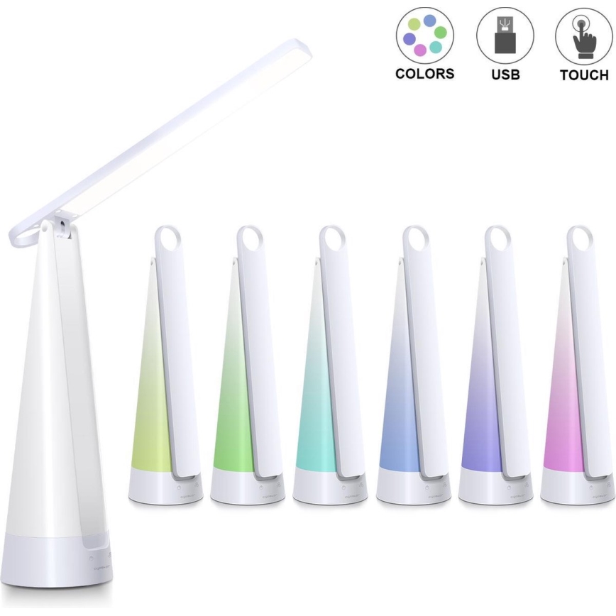 Aigostar - Ρυθμιζόμενο LED Φορτιζόμενο Επιτραπέζιο Φωτιστικό LED/7W/5V 4000K 4400 mAh λευκό