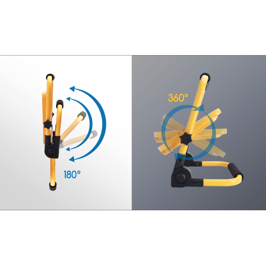 Aigostar - LED Ρυθμιζόμενος Φορτιζόμενος Προβολέας LED/100W/5V 6500K IP65 15000 mAh