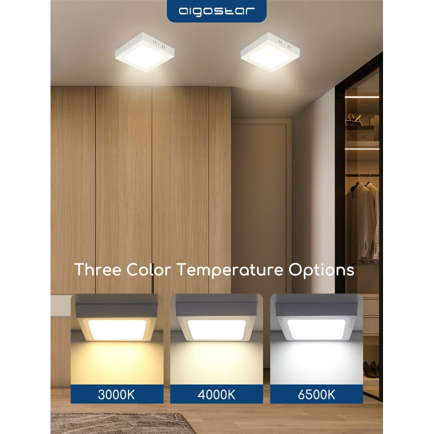 Aigostar - LED επιφανειακό φωτιστικό οροφής LED/18W/230V 4000K 22,6x22,6 cm λευκό