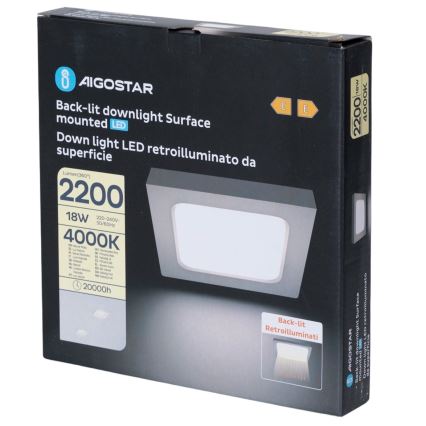 Aigostar - LED επιφανειακό φωτιστικό οροφής LED/18W/230V 4000K 22,6x22,6 cm λευκό