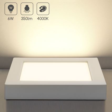 Aigostar - LED επιφανειακό φωτιστικό οροφής LED/6W/230V 4000K 12,2x12,2 cm λευκό