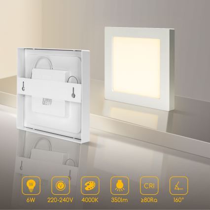 Aigostar - LED επιφανειακό φωτιστικό οροφής LED/6W/230V 4000K 12,2x12,2 cm λευκό