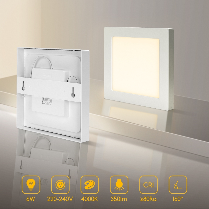 Aigostar - LED επιφανειακό φωτιστικό οροφής LED/6W/230V 4000K 12,2x12,2 cm λευκό