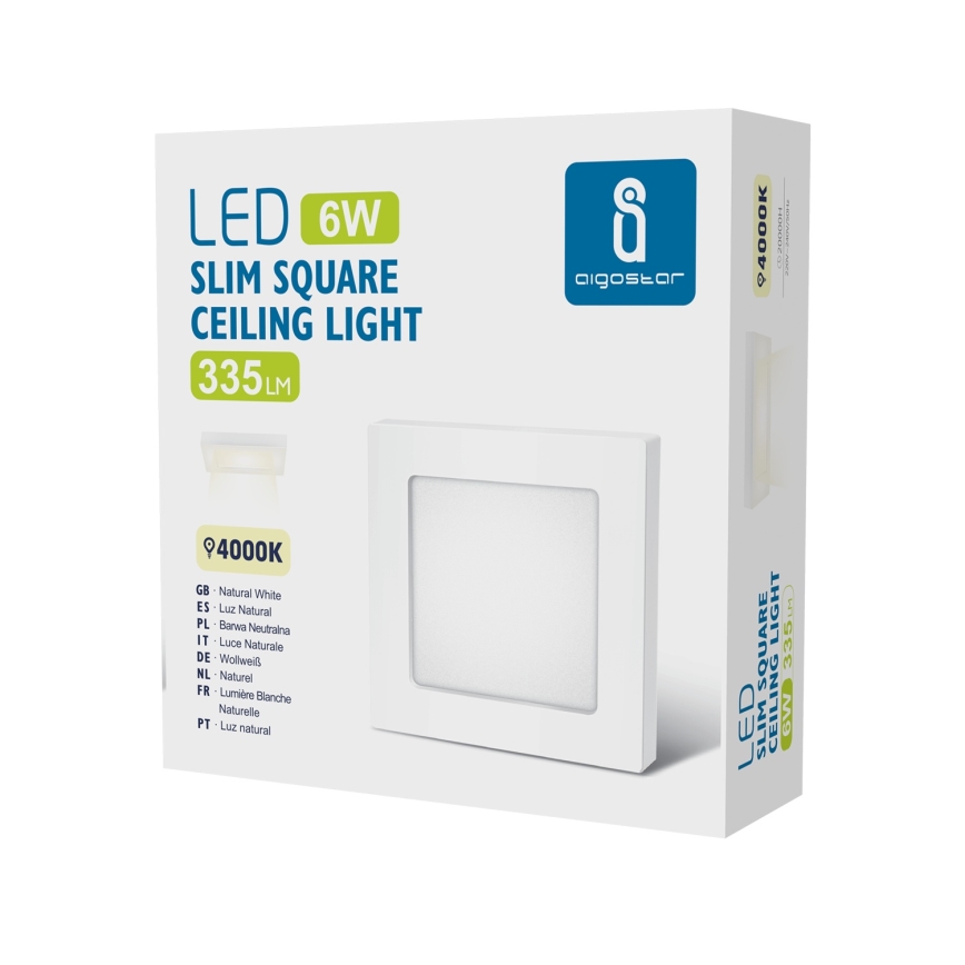 Aigostar - LED επιφανειακό φωτιστικό οροφής LED/6W/230V 4000K 12,2x12,2 cm λευκό