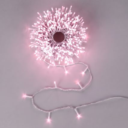Aigostar - LED εξωτερικά χριστουγεννιάτικα φωτάκια 100 LED / 8 λειτουργίες 13 m IP44 ροζ