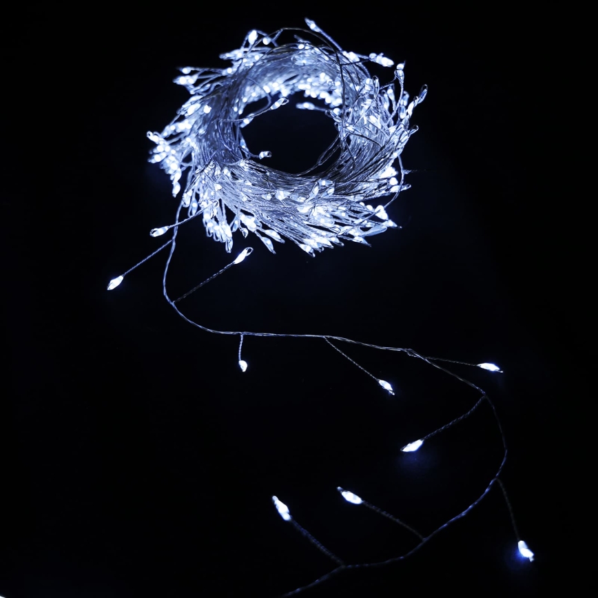 Aigostar - Εξωτερική χριστουγεννιάτικη γιρλάντα LED 100xLED/8 λειτουργίες 3xAA 3,3m IP44 ψυχρό λευκό