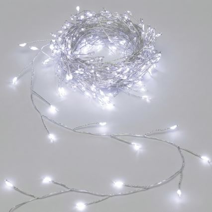Aigostar - Εξωτερική χριστουγεννιάτικη γιρλάντα LED 100xLED/8 λειτουργίες 3xAA 3,3m IP44 ψυχρό λευκό