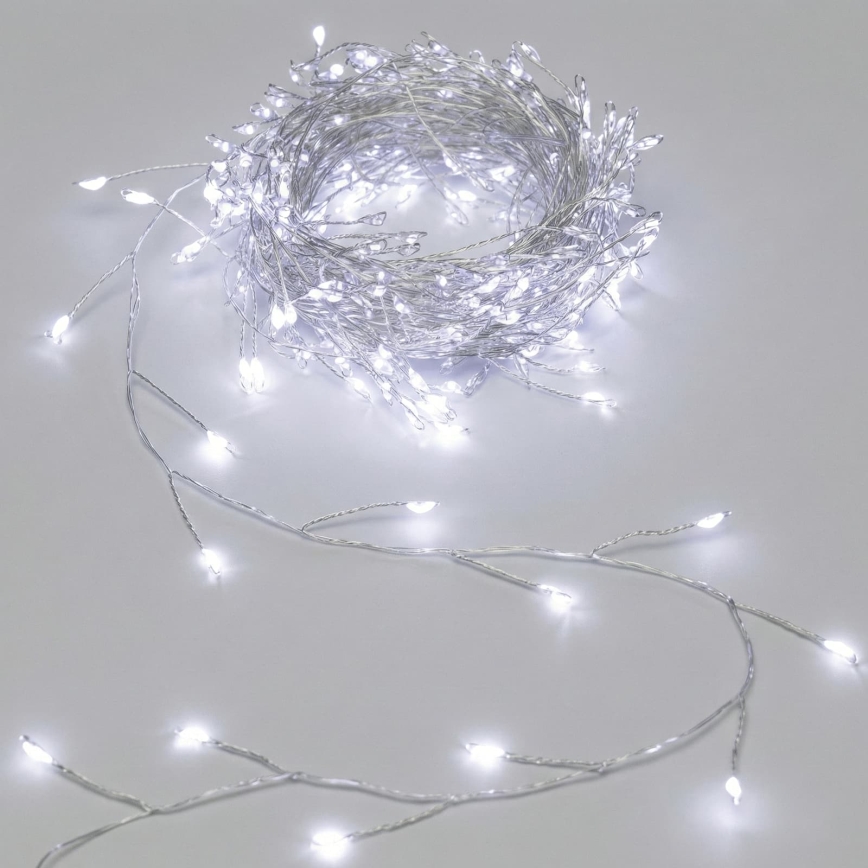 Aigostar - Εξωτερική χριστουγεννιάτικη γιρλάντα LED 100xLED/8 λειτουργίες 3xAA 3,3m IP44 ψυχρό λευκό