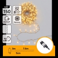 Aigostar - LED Εξωτερικά χριστουγεννιάτικα φωτάκια 150xLED/8 λειτουργίες 10,3m IP44 θερμό λευκό