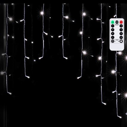 Aigostar - LED Εξωτερική χριστουγεννιάτικη γιρλάντα 200xLED/6W/230V/8 λειτουργίες 3x1m IP44 ψυχρό λευκό + τηλεχειριστήριο