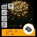 Aigostar - LED Εξωτερική γιρλάντα 100xLED/8 λειτουργίες 3xAA 5,3 m IP44 θερμό λευκό