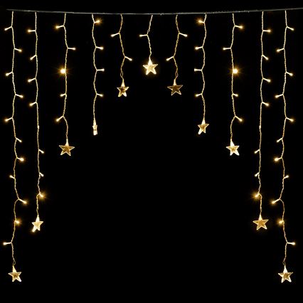 Aigostar - Εξωτερική γιρλάντα LED 168xLED/8 λειτουργίες 3x1,5m IP44 θερμό λευκό αστέρια