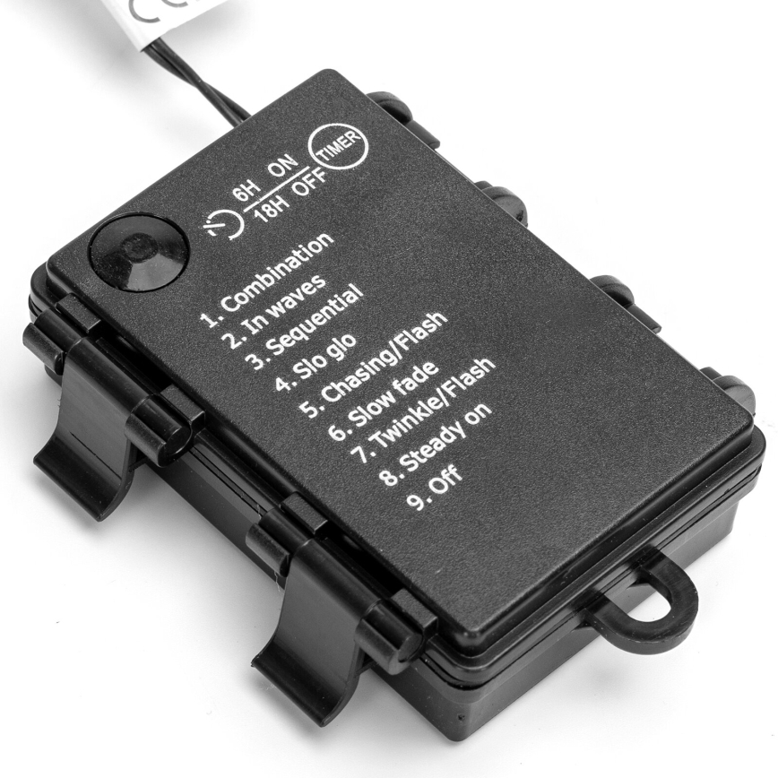 Aigostar - LED γιρλάντα εξωτερικού χώρου 200xLED/8 λειτουργίες 3xAA 10,3m IP44 ζεστό λευκό