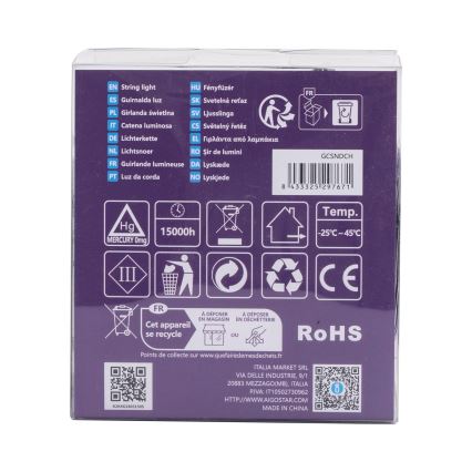 Aigostar - LED γιρλάντα εξωτερικού χώρου 200xLED/8 λειτουργίες 3xAA 10,3m IP44 ζεστό λευκό