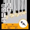 Aigostar - LED εξωτερική διακοσμητική γιρλάντα 80xLED/8 λειτουργίες 5m IP44 ζεστό λευκό