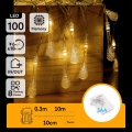 Aigostar - LED Εξωτερική χριστουγεννιάτικη γιρλάντα 100xLED/8 λειτουργίες 3xAA 10 m IP44 ζεστό λευκό σταγόνες