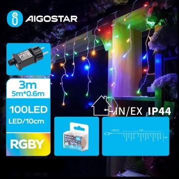 Aigostar - LED εξωτερική χριστουγεννιάτικη γιρλάντα 100xLED/8 λειτουργίες 8x0,6m IP44 πολυχρωματική