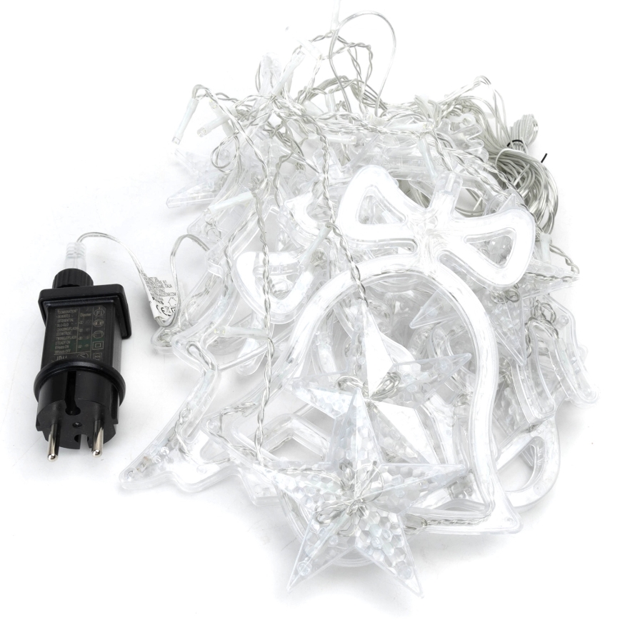 Aigostar - LED Εξωτερική Χριστουγεννιάτικη Γιρλάντα 120 LED / 8 λειτουργίες, 3 x 0,6 m, IP44, ψυχρό λευκό + τηλεχειριστήριο