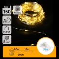 Aigostar -LED Εξωτερική χριστουγεννιάτικη γιρλάντα 150xLED/8 λειτουργίες 3xAA 15,3m IP44 θερμό λευκό