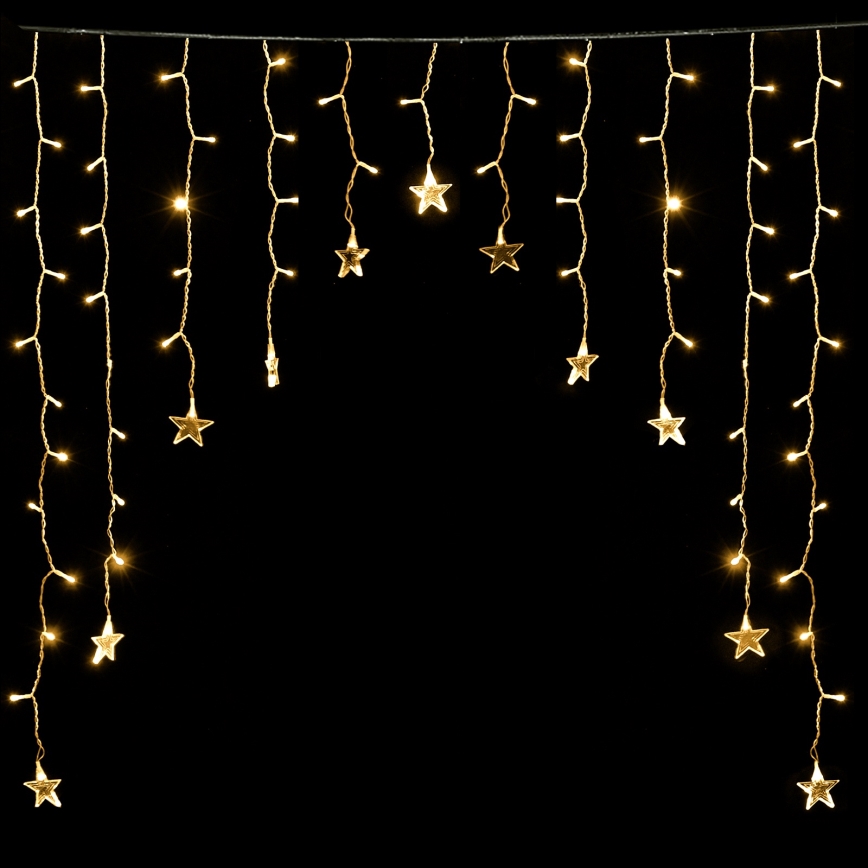Aigostar - LED εξωτερική χριστουγεννιάτικη γιρλάντα 168xLED/8 λειτουργίες 3x1,5m IP44 θερμό λευκό, αστέρια